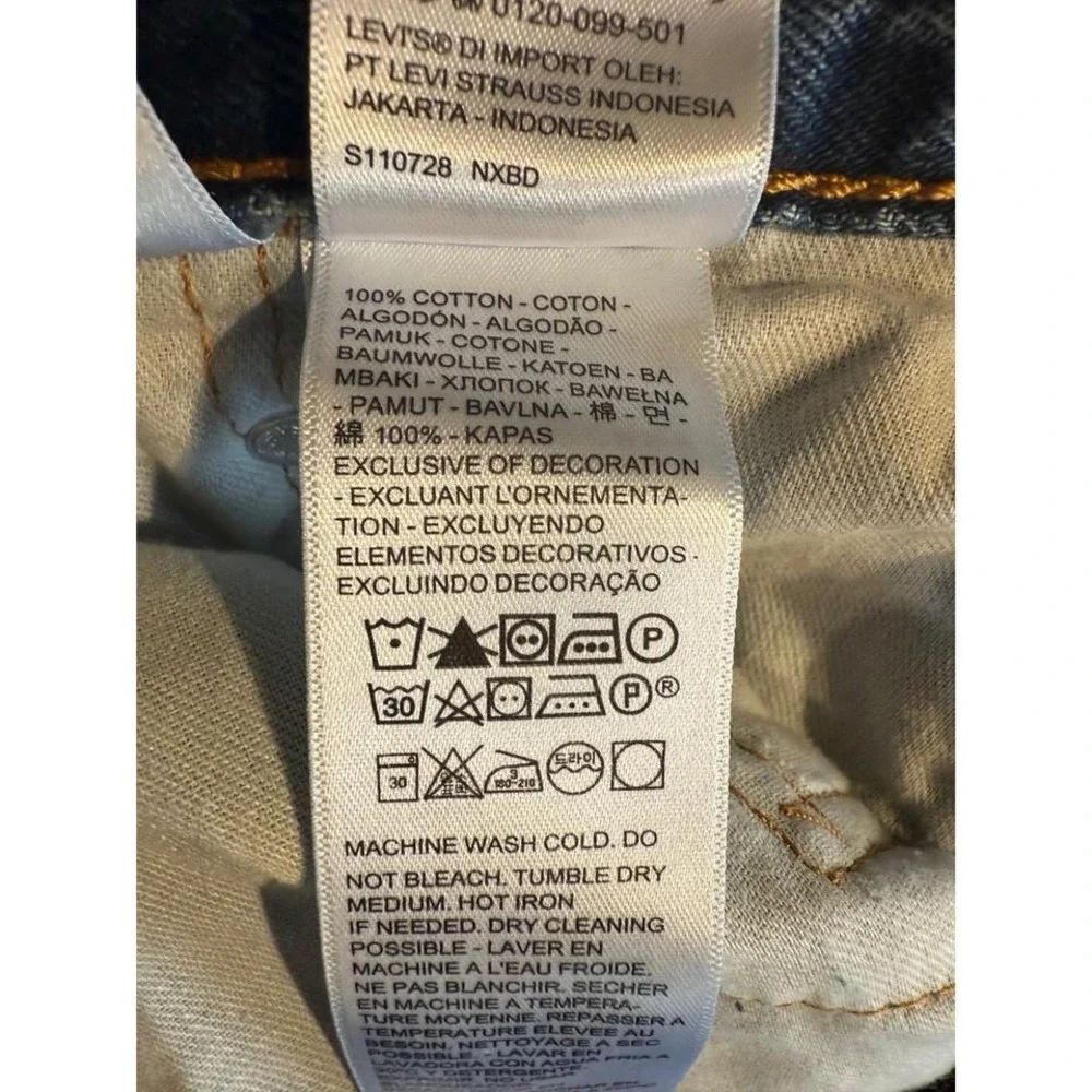 Levi Strauss 505 Mens Blue Denim Jeans W34 L32 Classic Straight Leg - Picture 4 of 5